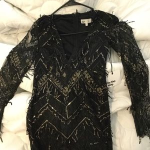 by the way nia sequin fringe dress